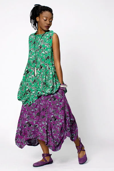 Odyssey Skirt in Purple Borago Print Boston