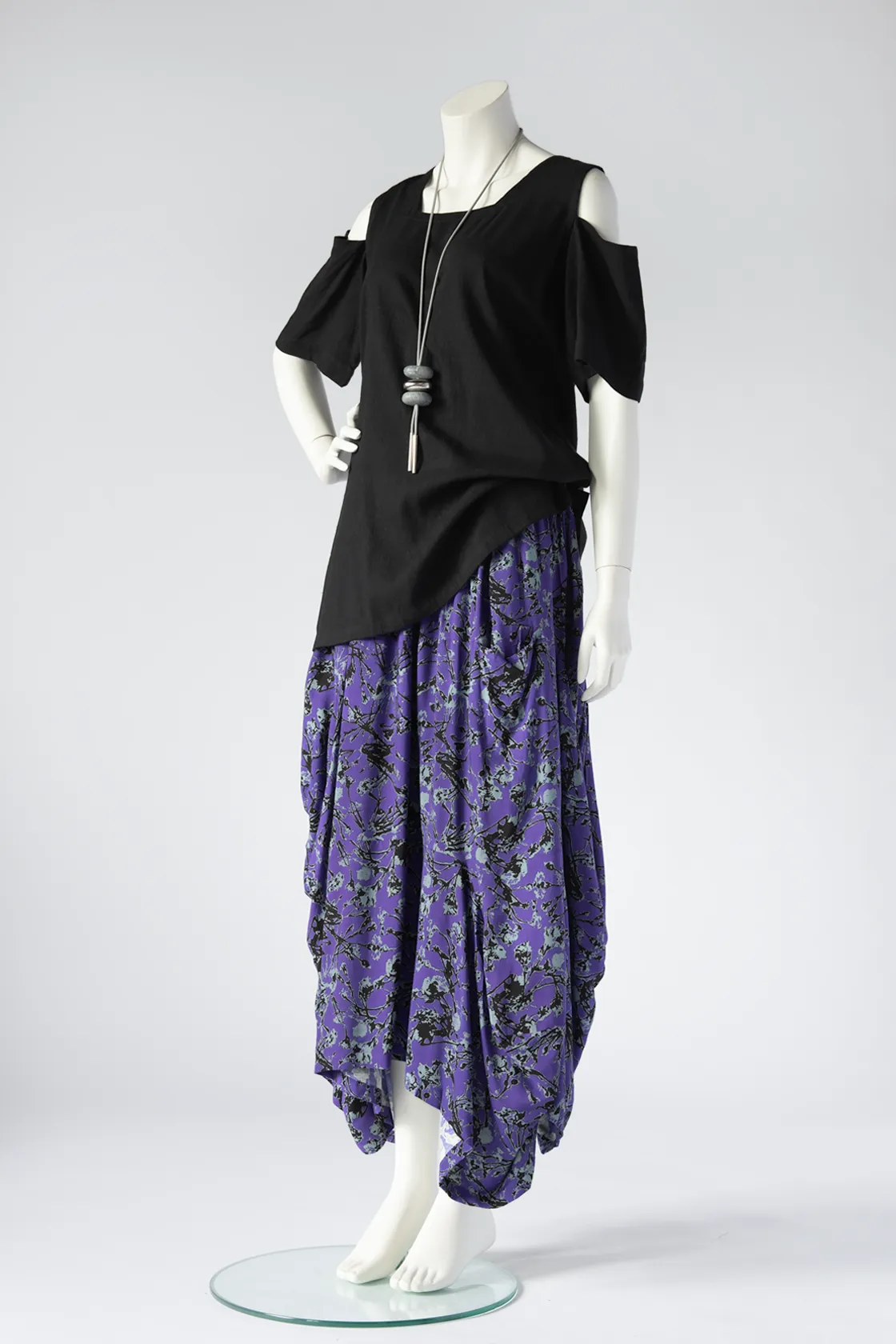 Odyssey Skirt in Purple Borago Print Boston