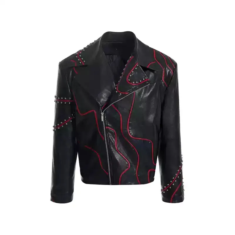 Opium Crimson Circuit Leather Jacket