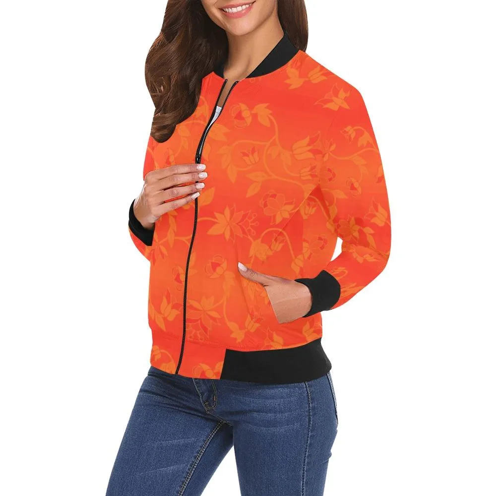 Orange Days Orange Feather Directions Bomber Jacket for Women