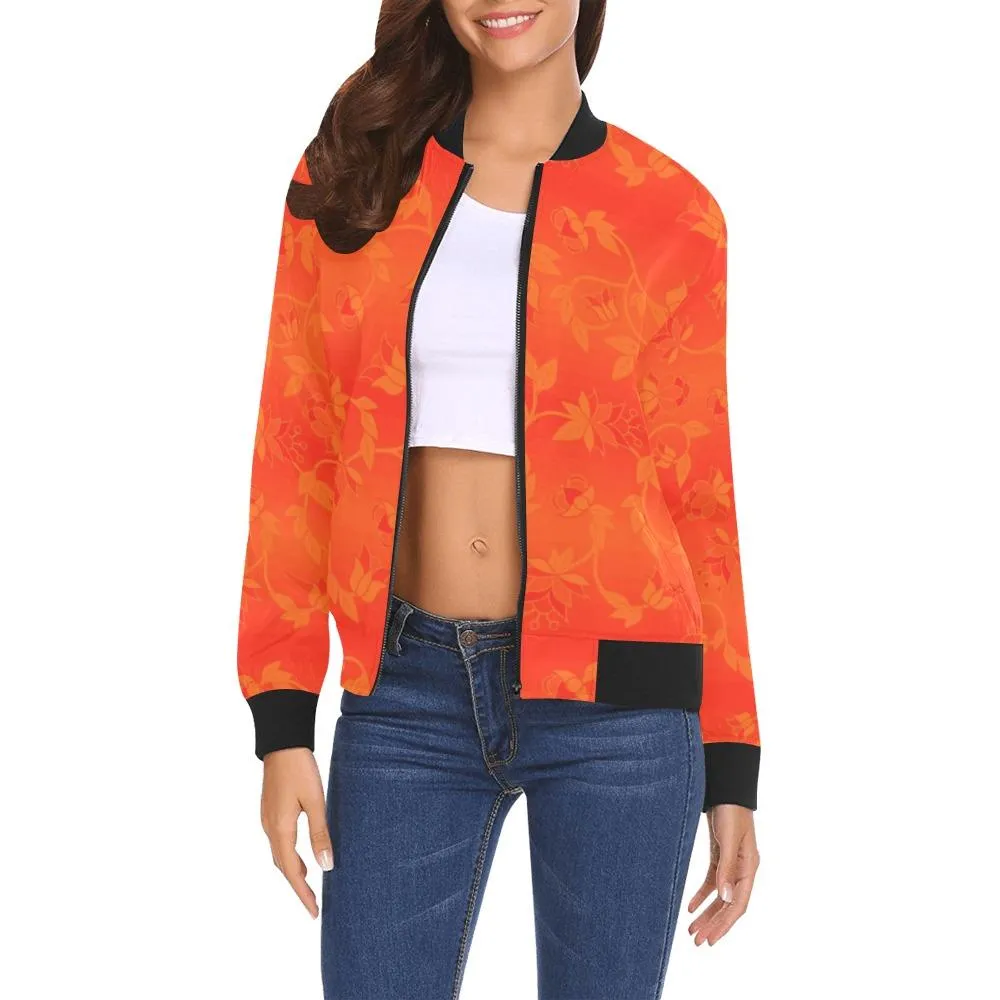 Orange Days Orange Feather Directions Bomber Jacket for Women