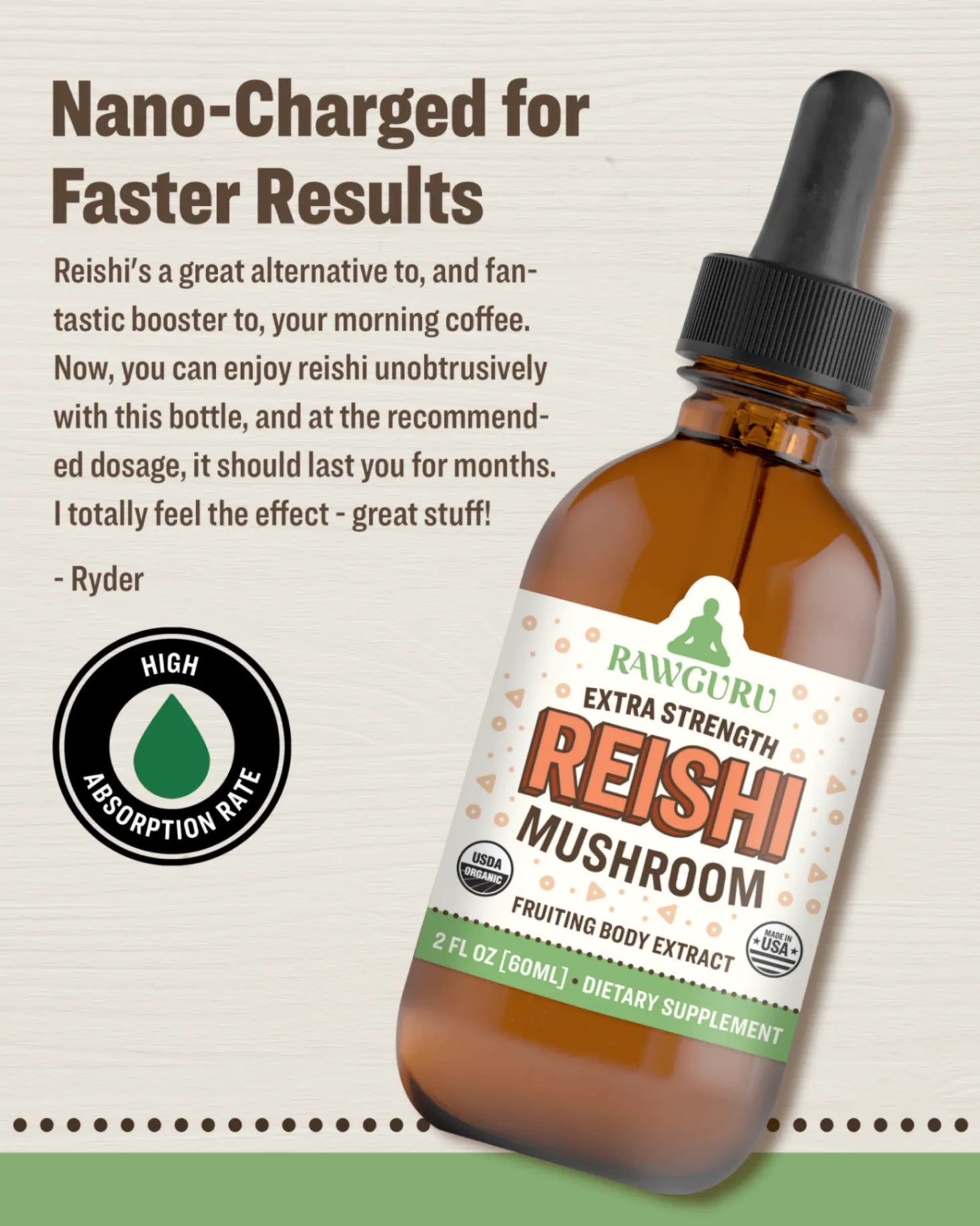 Organic Reishi Mushroom Tincture (6 month supply)