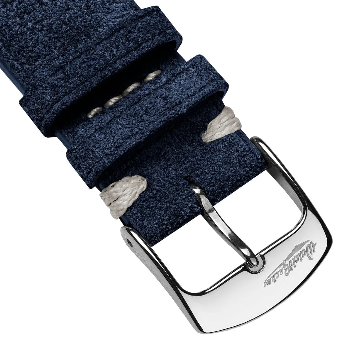 Overton Conceria Opera Suede V-Stitch Watch Strap - Midnight Blue