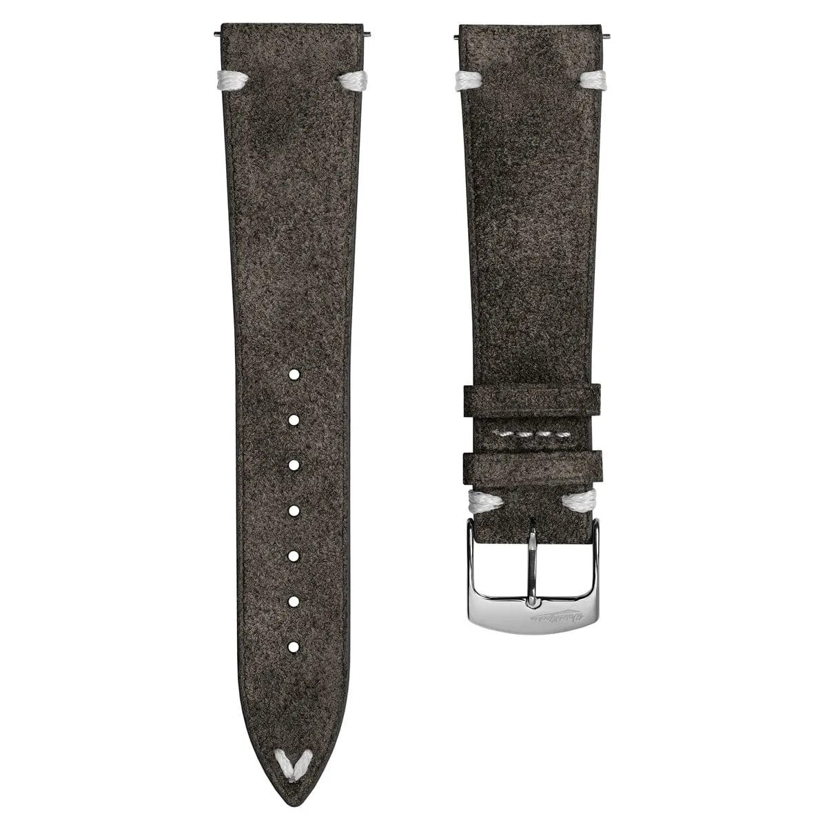 Overton Conceria Opera Suede V-Stitch Watch Strap - Taupe