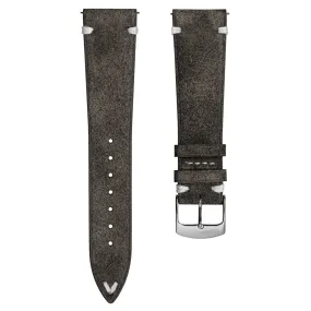 Overton Conceria Opera Suede V-Stitch Watch Strap - Taupe