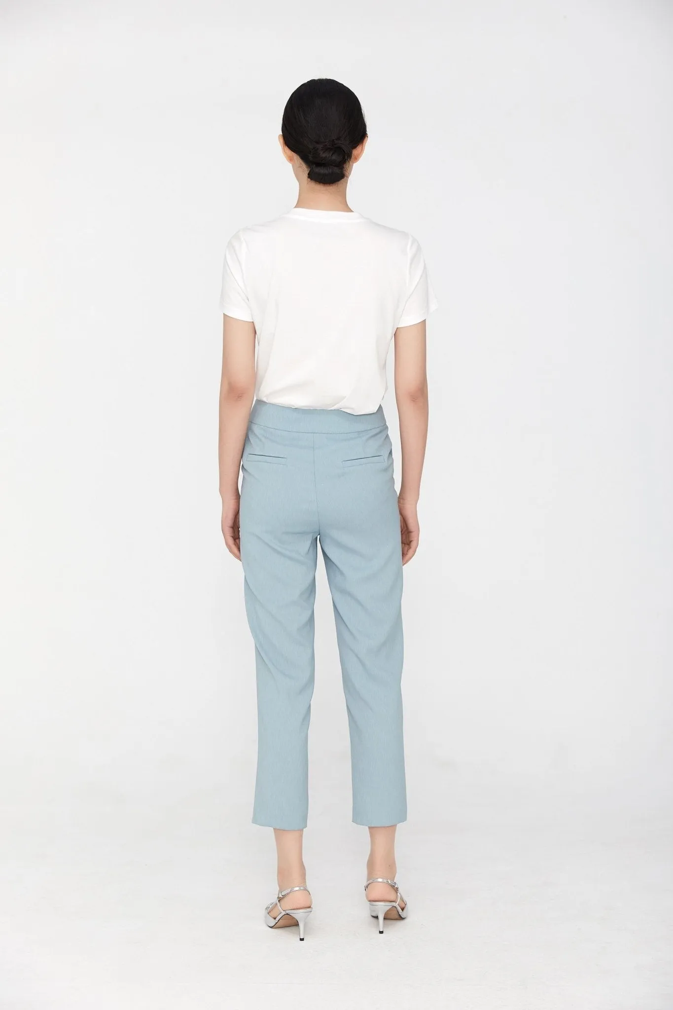 Pale Blue Narrow Leg Pencil Pants Suits