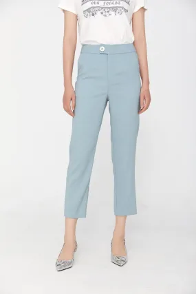 Pale Blue Narrow Leg Pencil Pants Suits