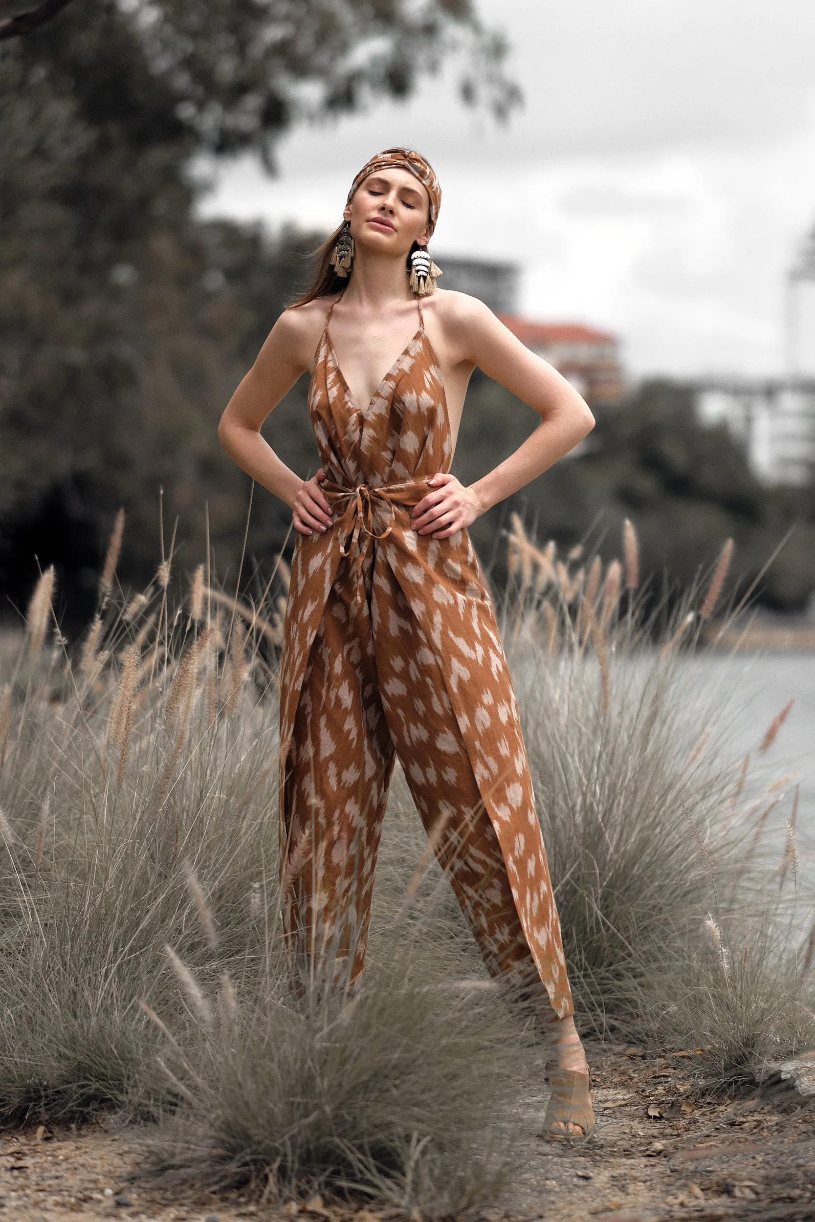 Pants/Jumpsuit - Amy Print (Brown)