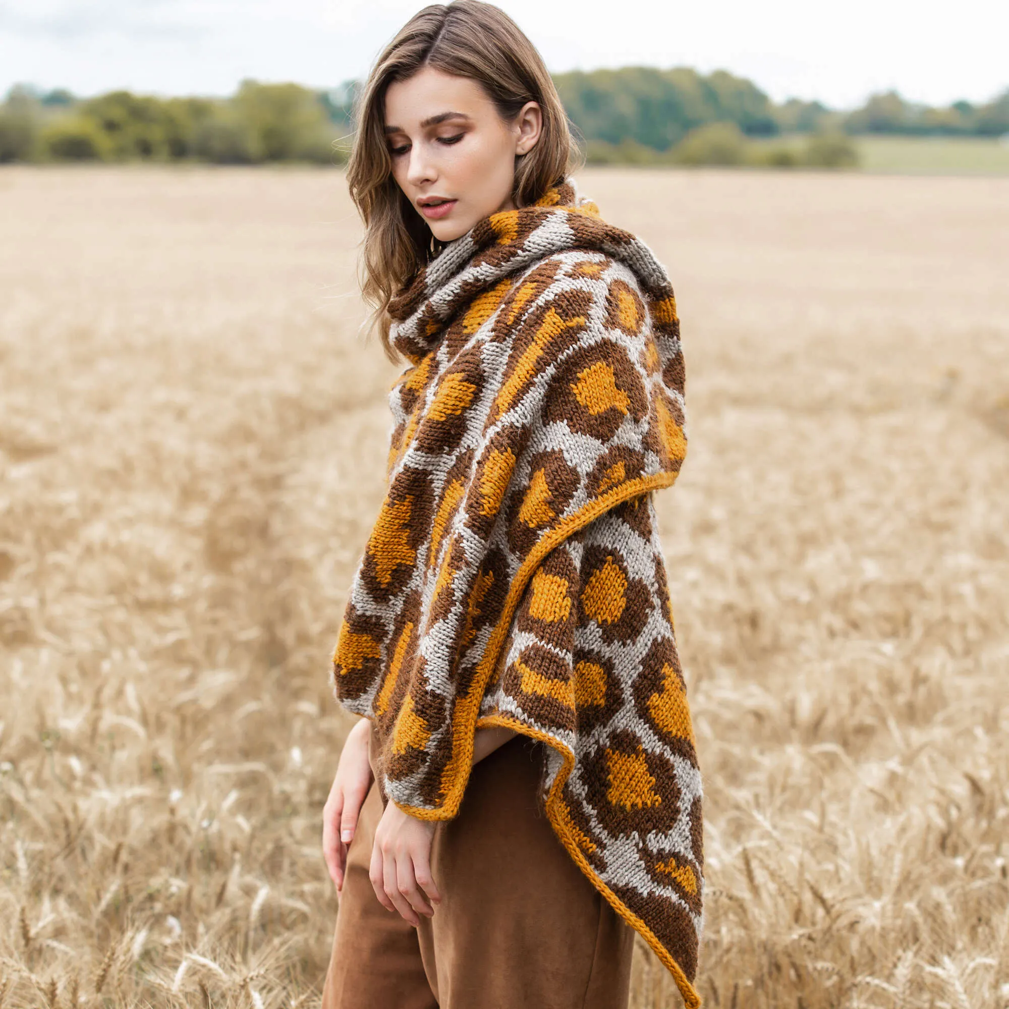 Patons Leopard Print Knit Wrap