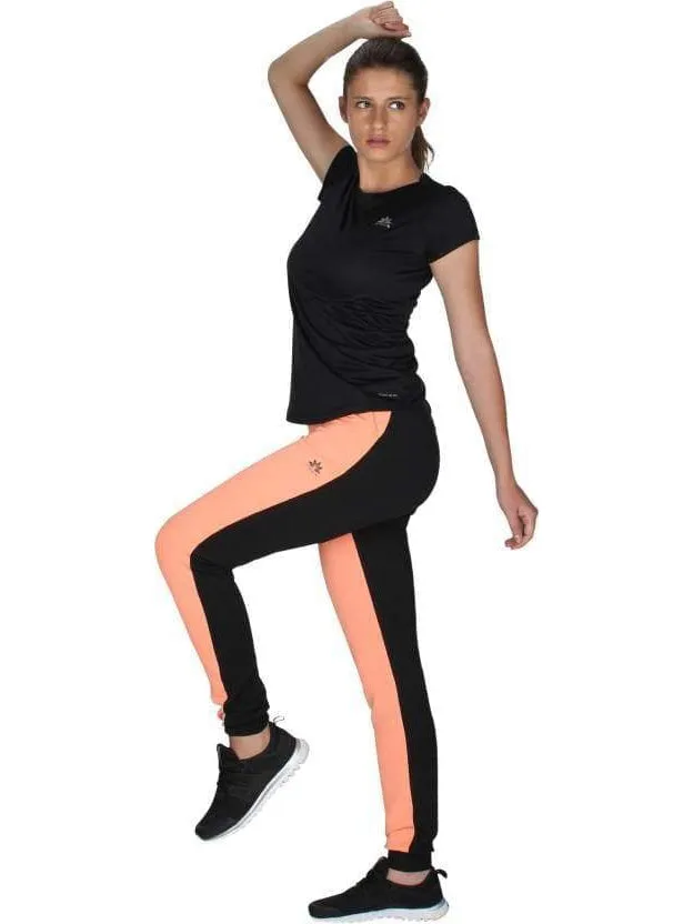 Peach Black Stretchable Joggers