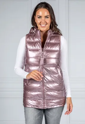 Pearlescent Padded Gilet in Galactic Purple