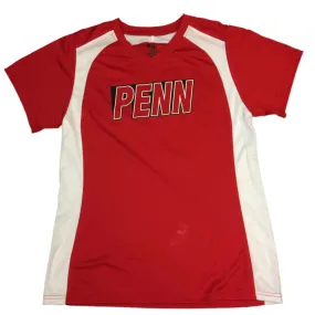 Pennsylvania Quakes Badger Sport WOMENS Red Capped Sleeve V-Neck T-Shirt (M)