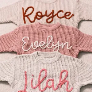 Personalized Baby Sweater With Name, Baby Shower gift, Personalized Toddler Knit Sweater KS03