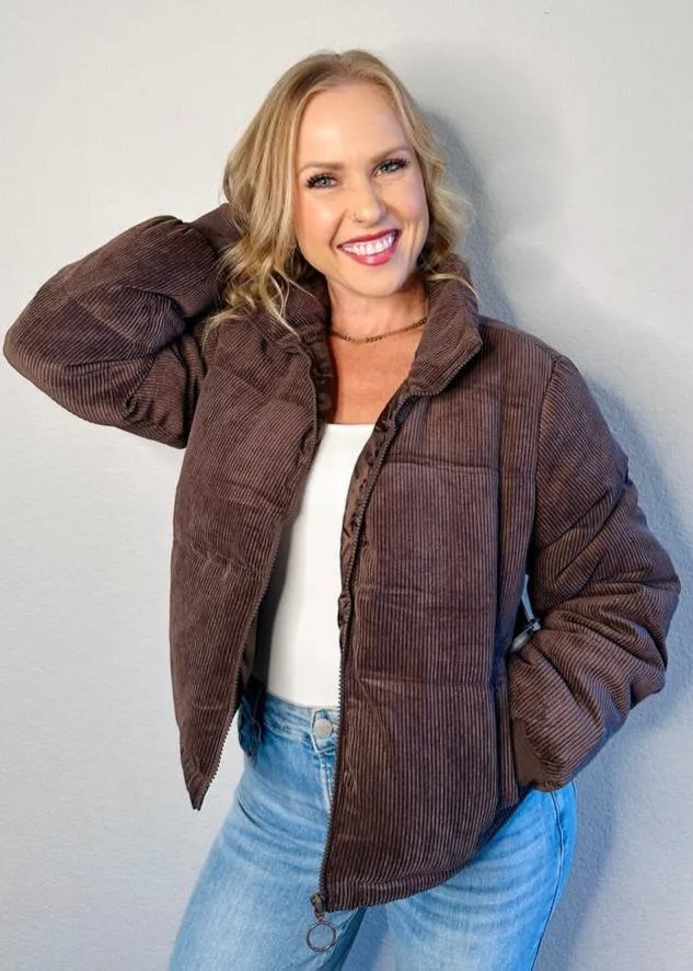 Phoebe Quilted Corduroy Puffer Jacket