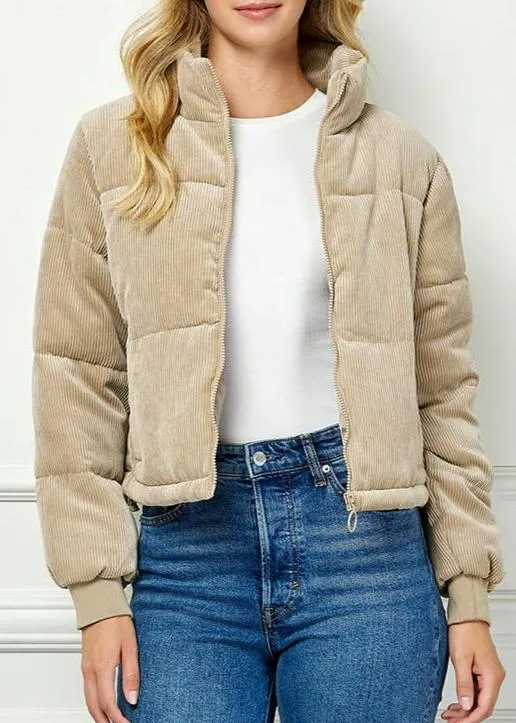 Phoebe Quilted Corduroy Puffer Jacket