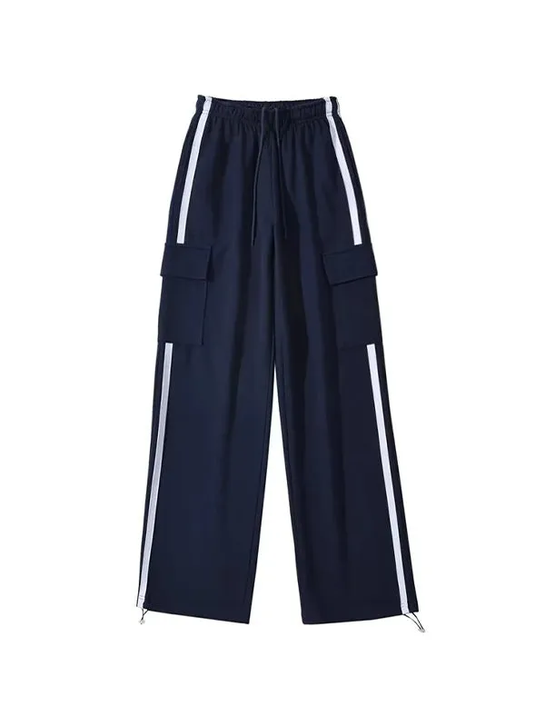 Pocket Side Stripe Baggy Sweatpants