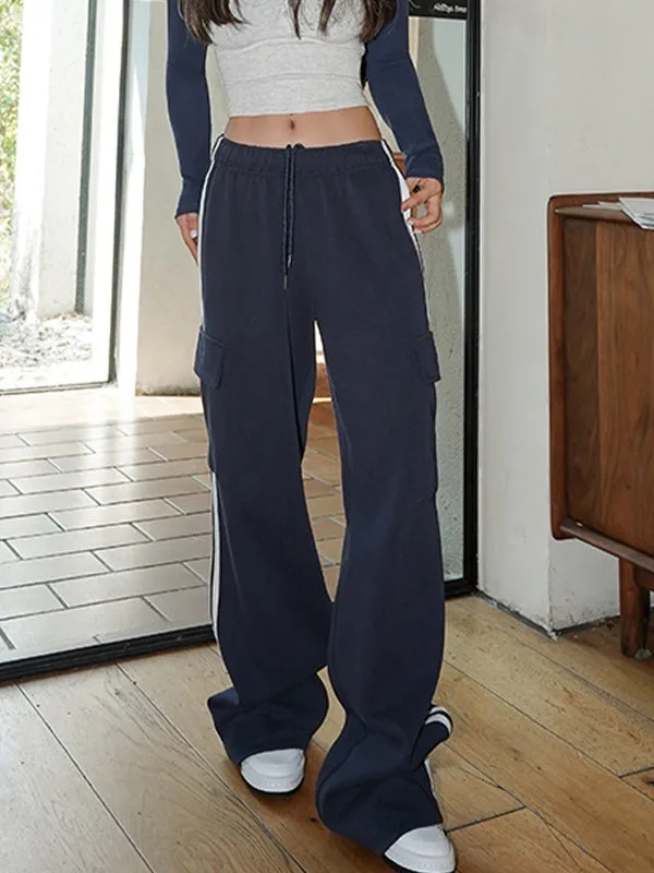 Pocket Side Stripe Baggy Sweatpants