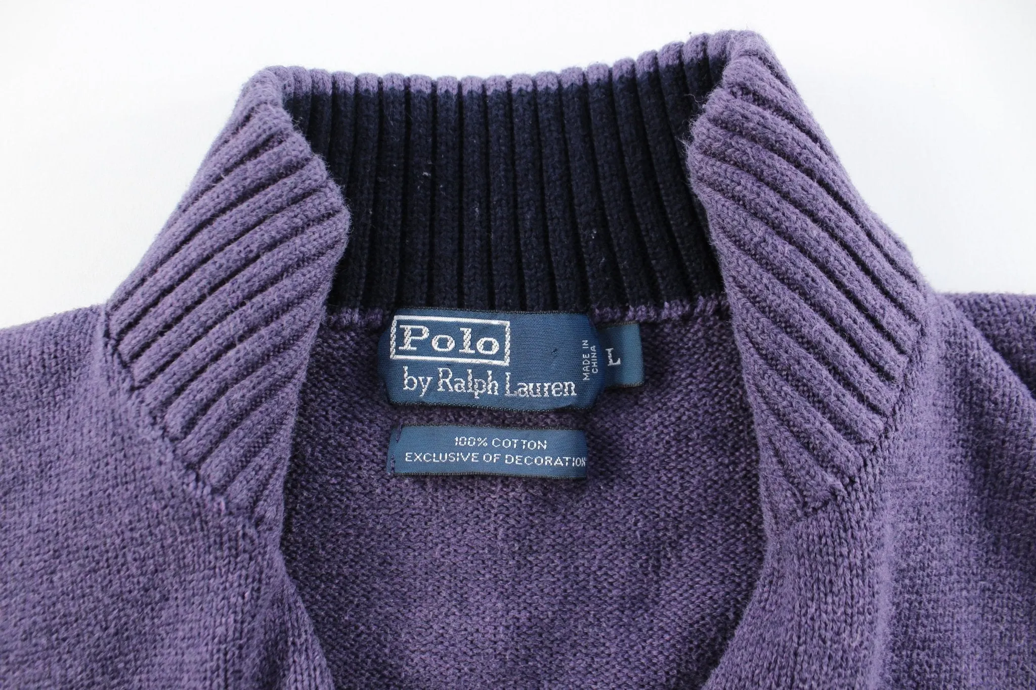 Polo by Ralph Lauren Embroidered Logo Purple Sweater