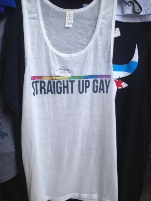 Pride Tank Top Straight Up Gay White