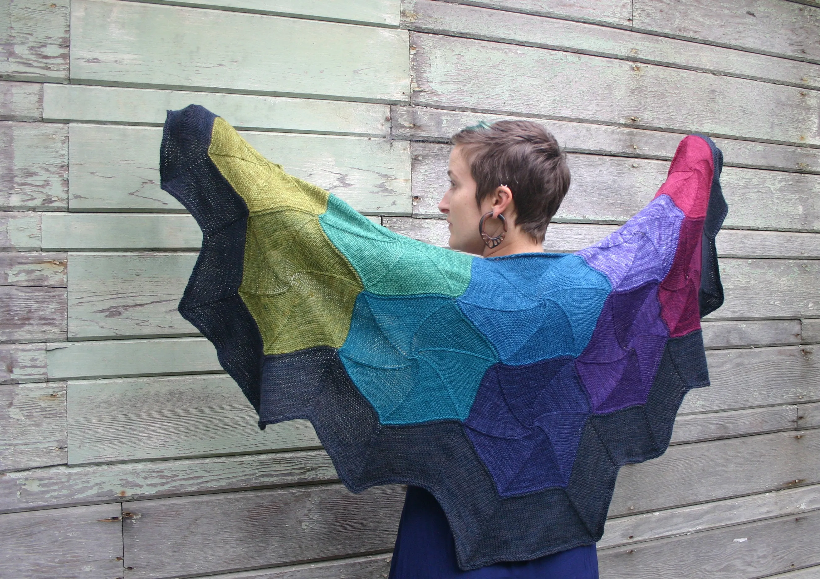 Prismatic Honeycomb Shawl kit