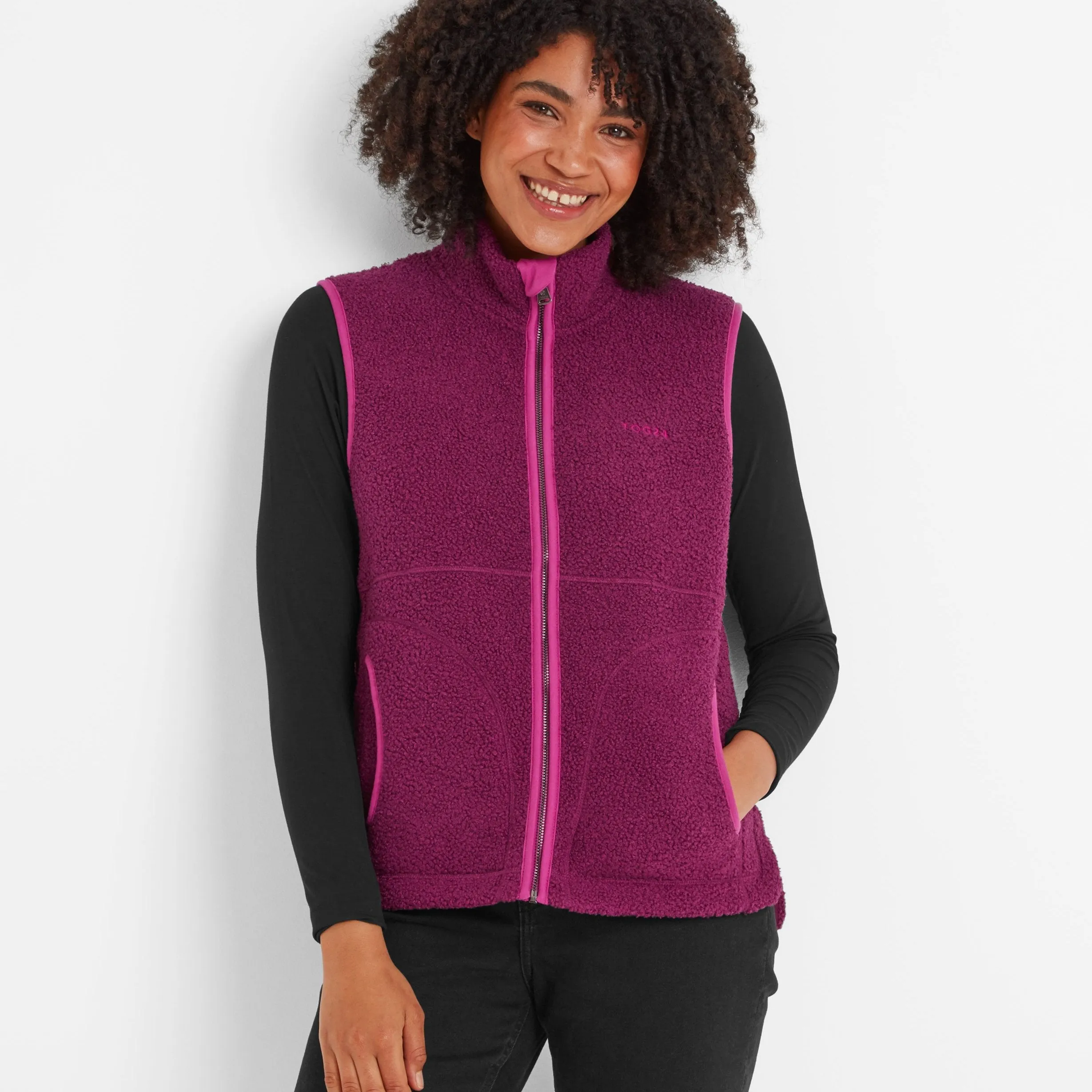 Rayner Womens Sherpa Gilet - Purple Berry