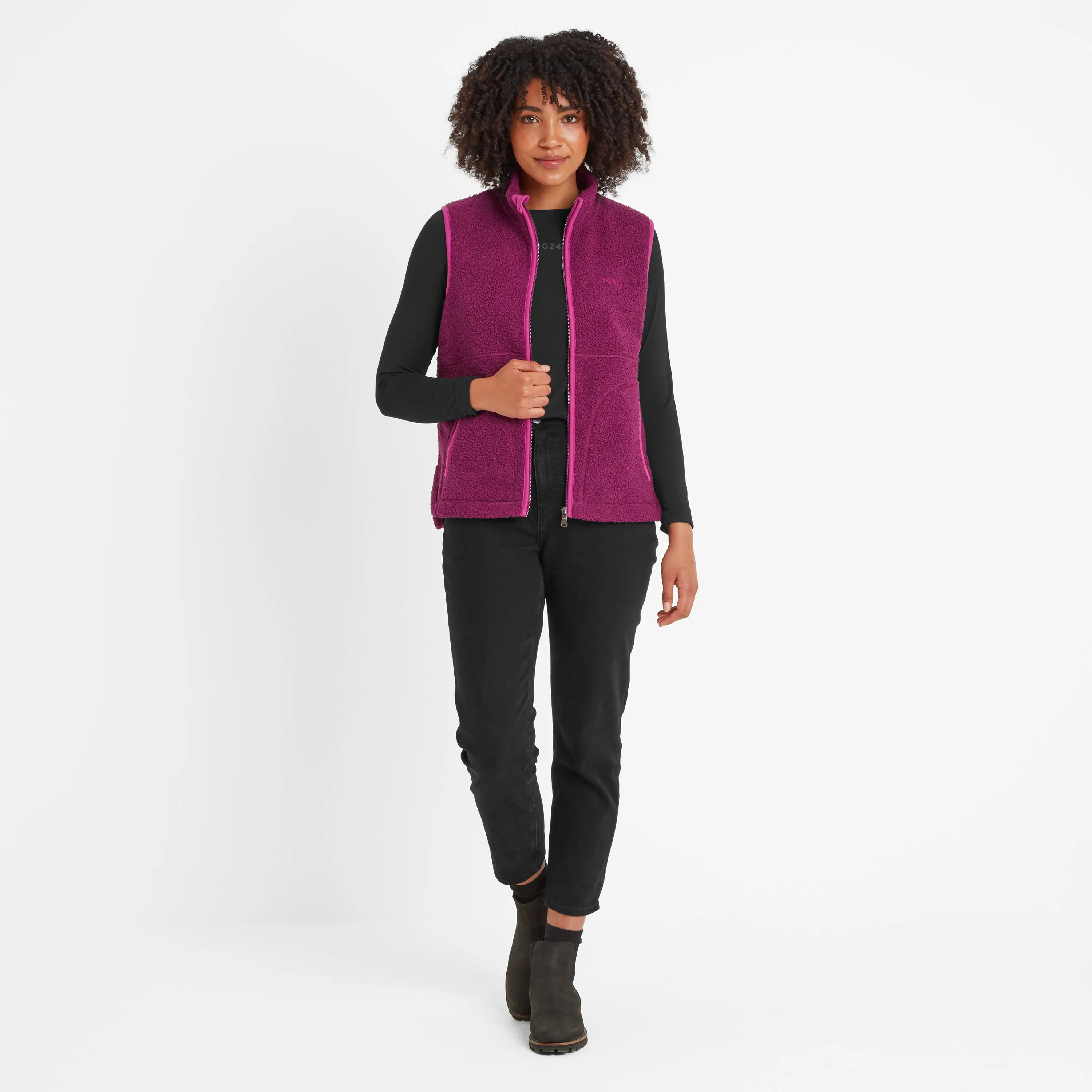 Rayner Womens Sherpa Gilet - Purple Berry