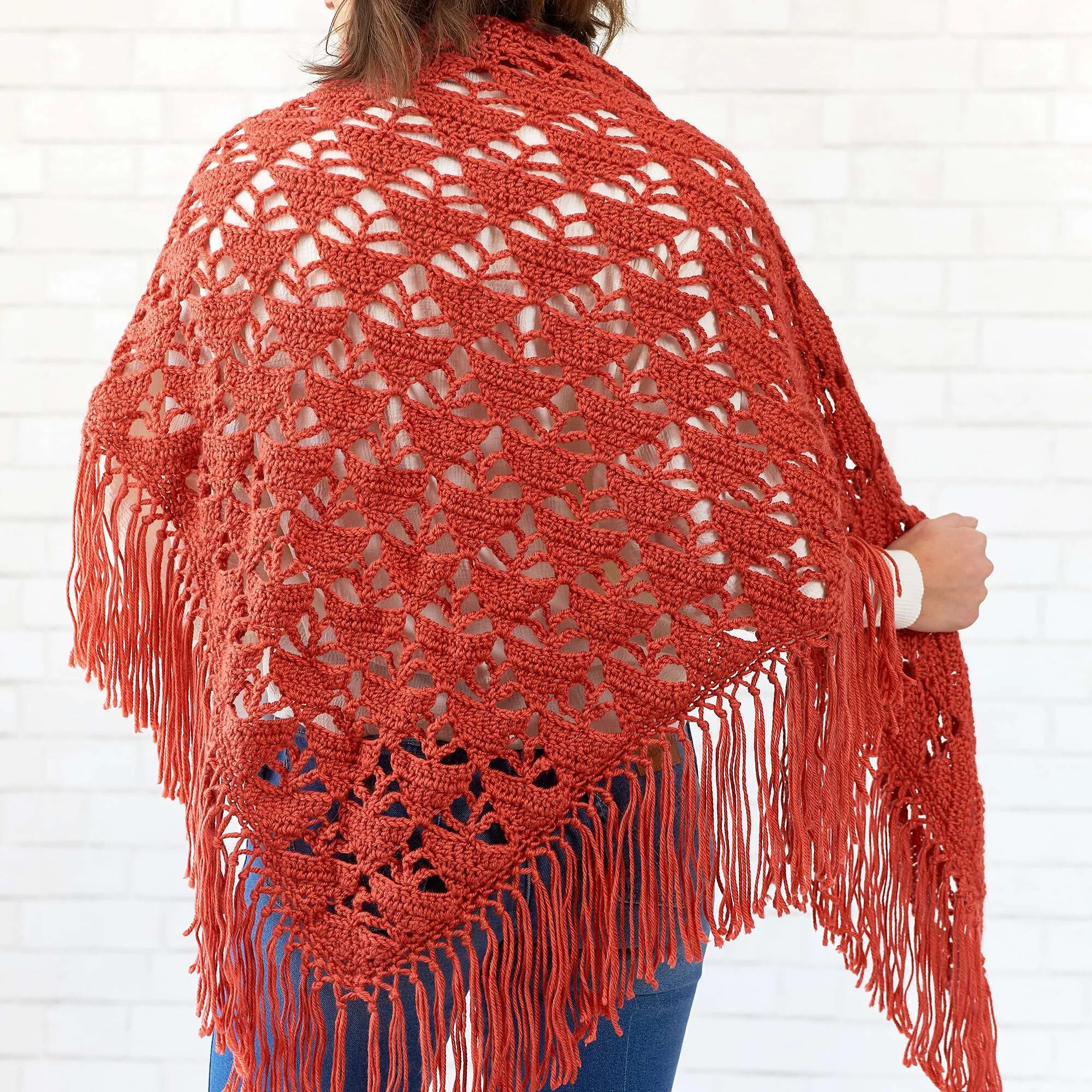 Red Heart Crochet Boho Vibe Shawl