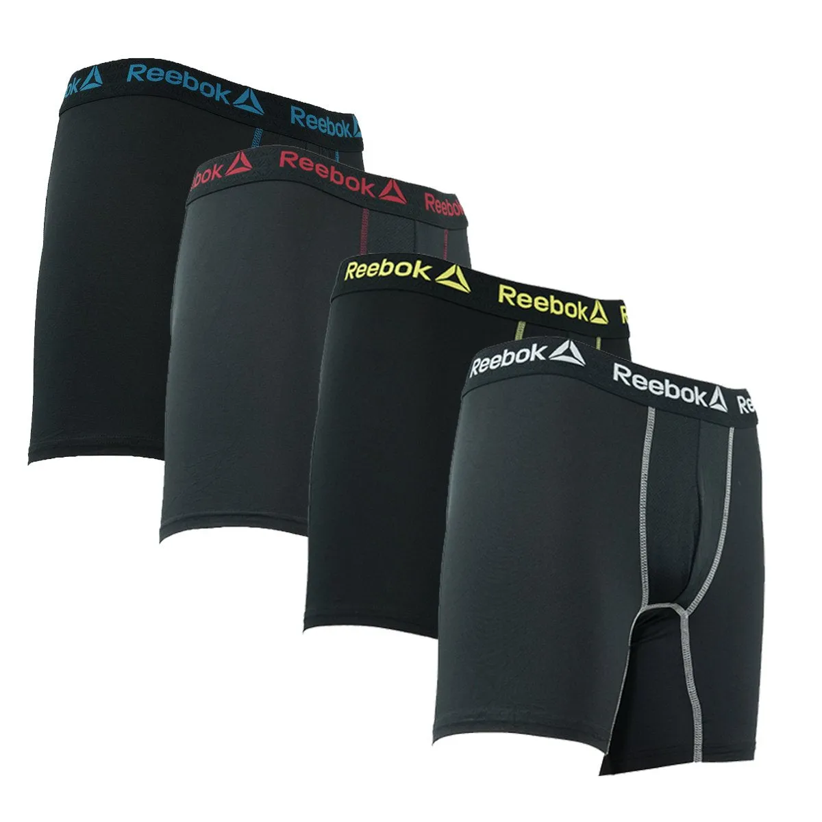 Reebok Men's Performance Boxer Briefs with Contrast Stitching 4-Pack