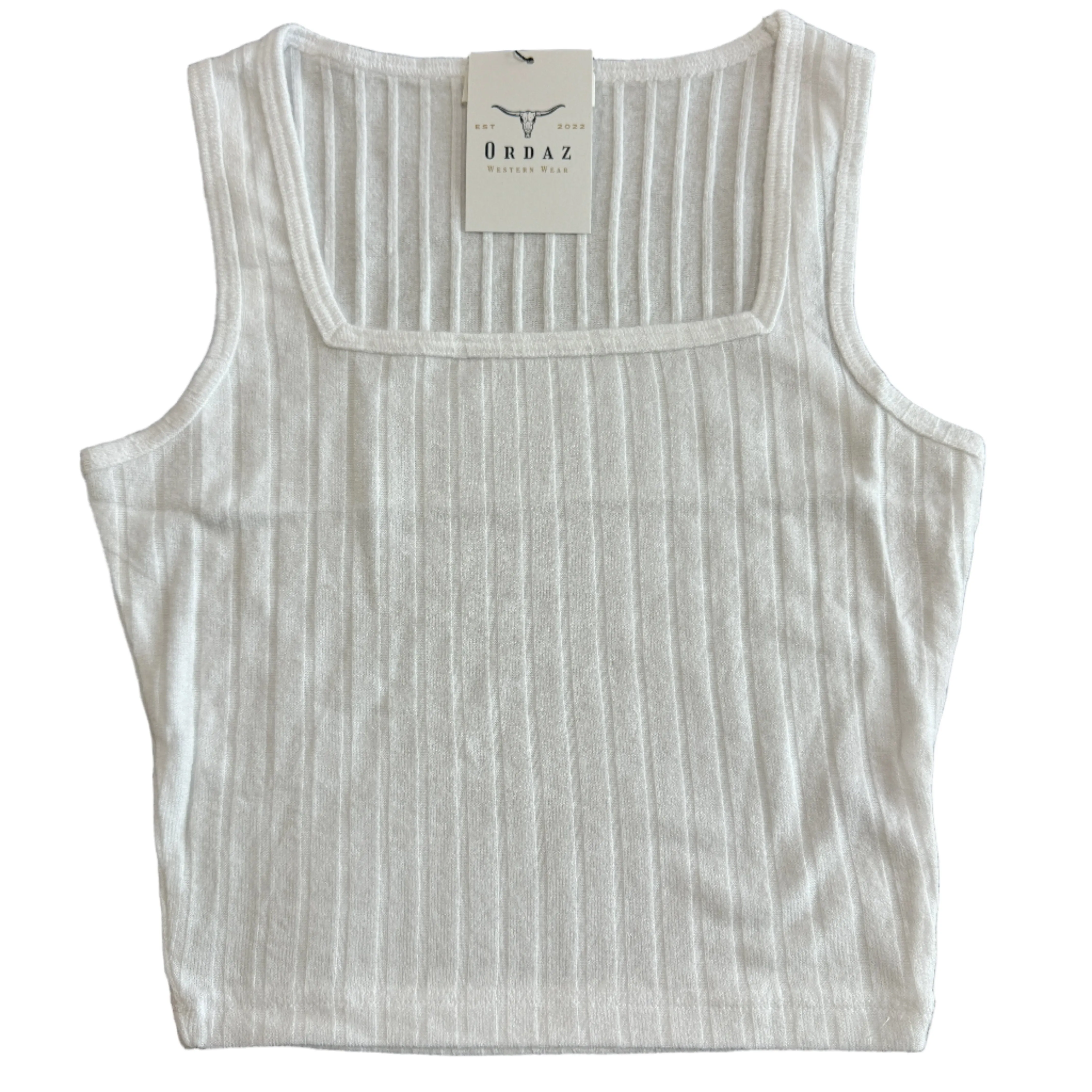 Ribbed Square Neck Top