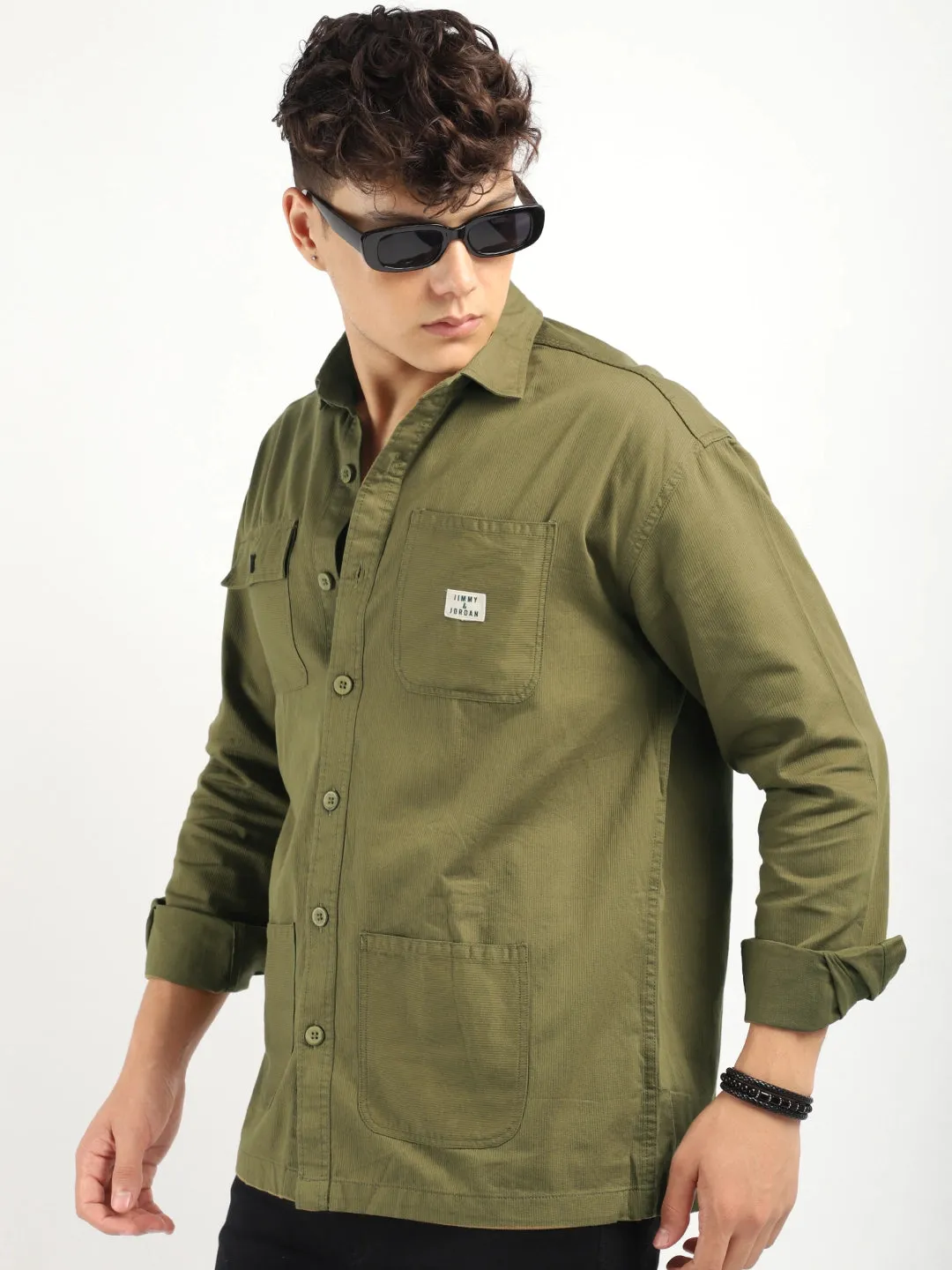 Rustic Regal Olive Full Sleeve Shirt