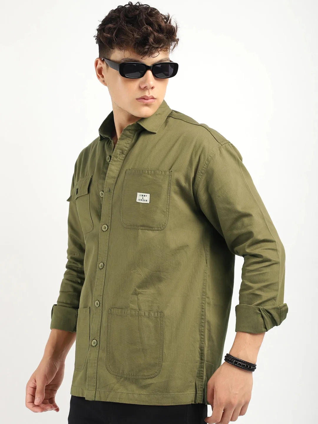 Rustic Regal Olive Full Sleeve Shirt