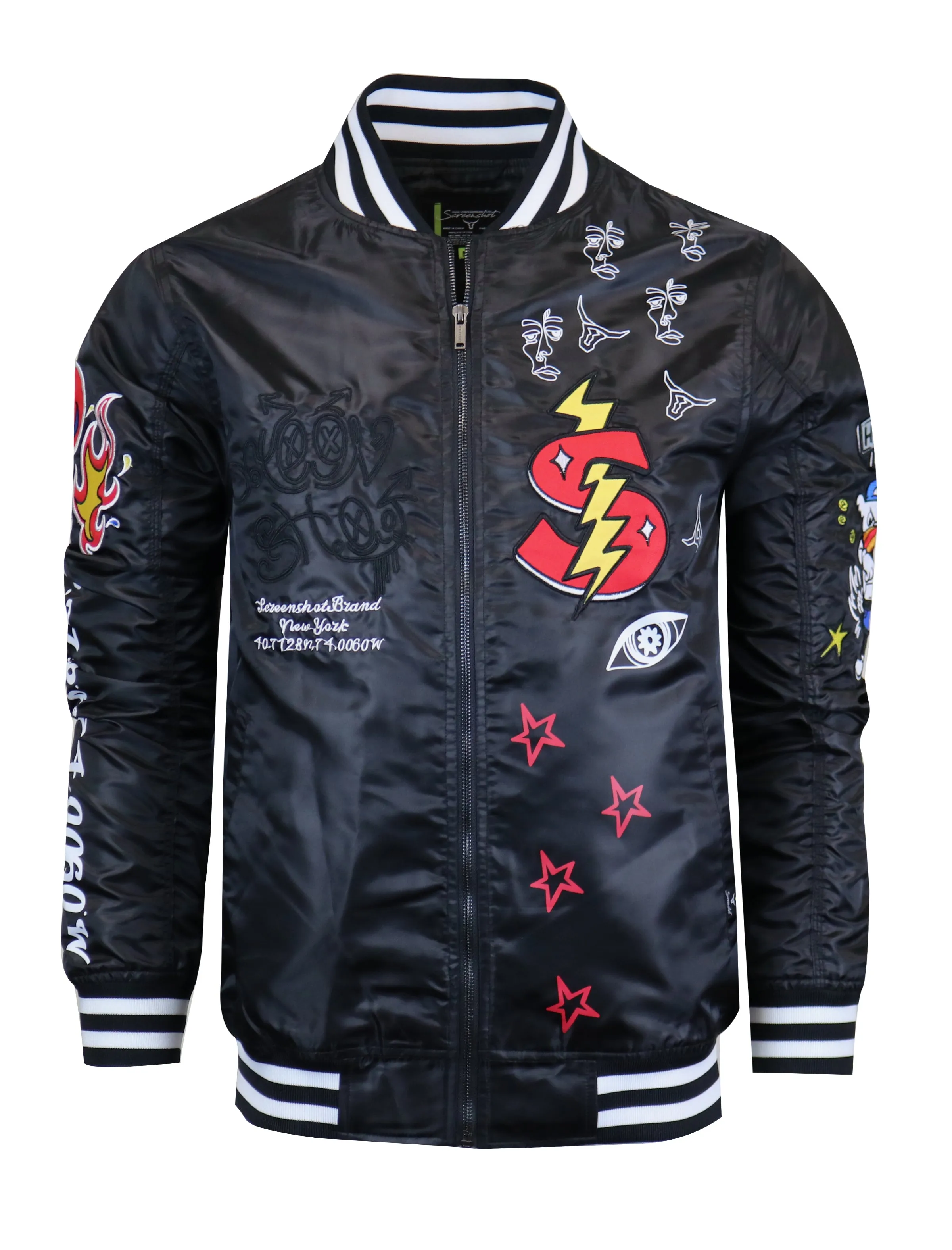 S51113-VARSITY BOMBER JACKET (BLACK)