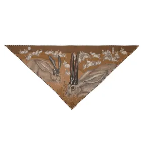 SABINA SAVAGE - THE FLOATING RABBITS TRIANGLE SILK TWILL SCARF