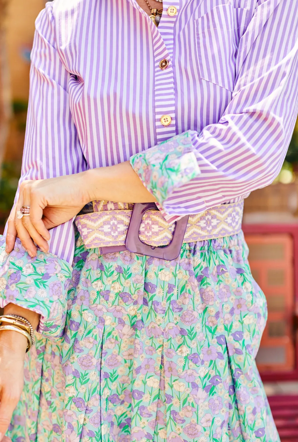 SAMPLE - Floral Maxi Skirt - Lilac Daisy