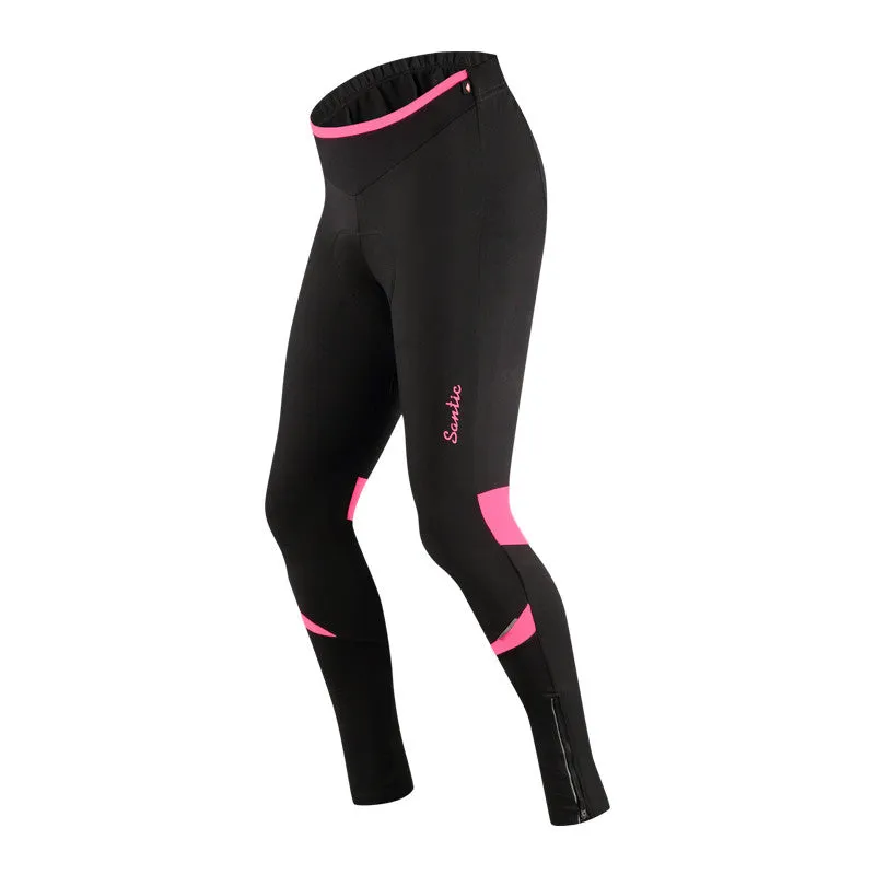 Santic Waltz Pink Women Padded Cycling Pants with fleece