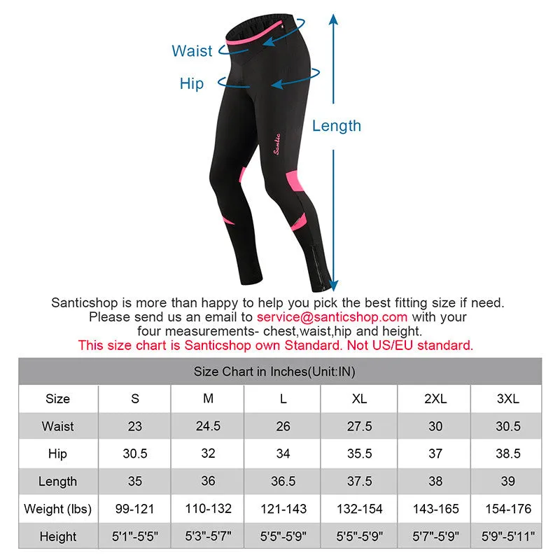 Santic Waltz Pink Women Padded Cycling Pants with fleece