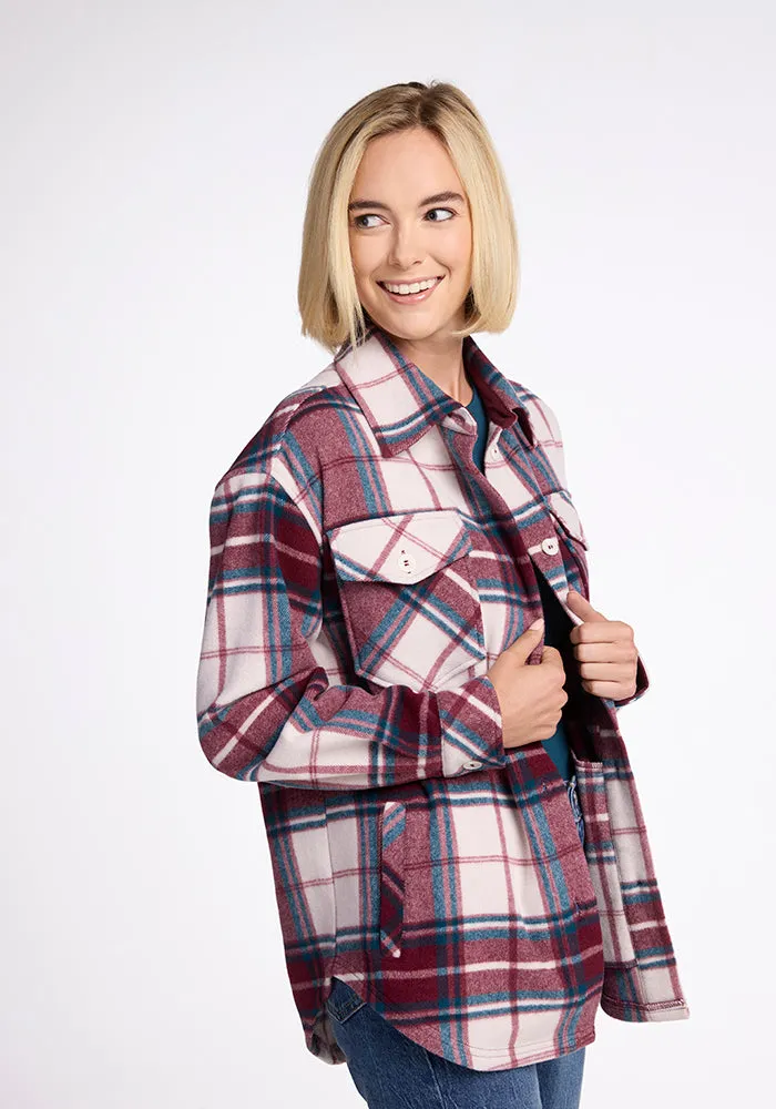 Sawyer Shacket - Frozen Cranberry Plaid