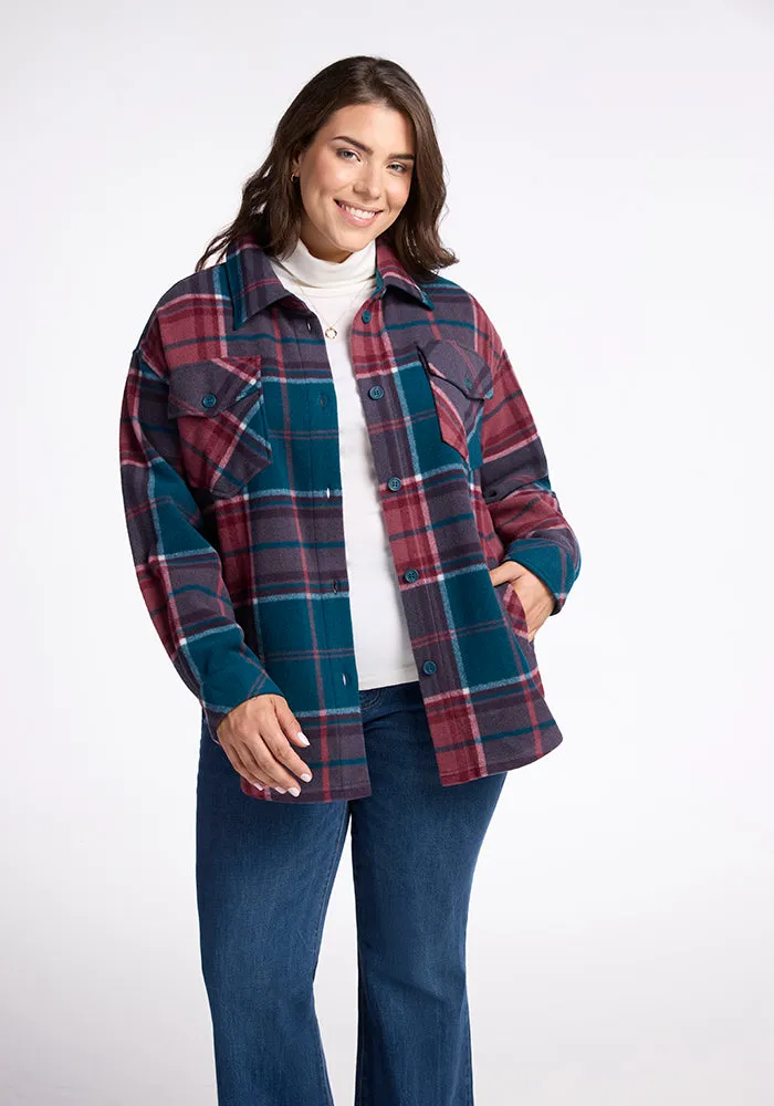 Sawyer Shacket - Teal Plaid