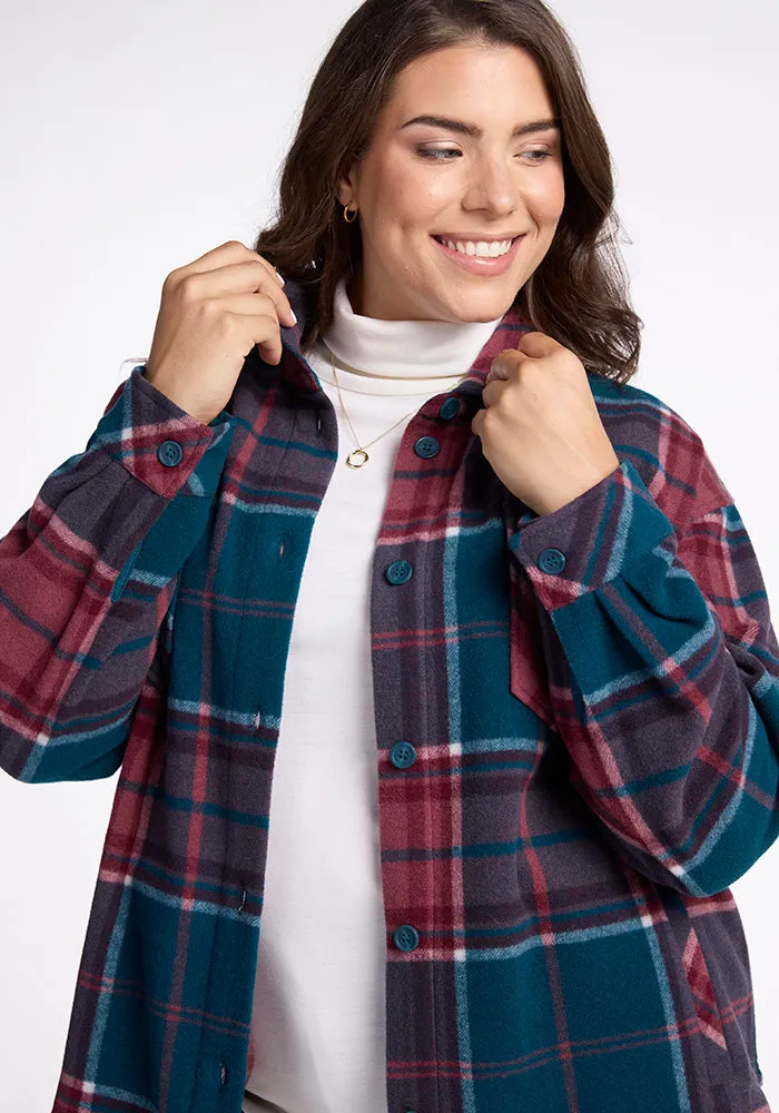 Sawyer Shacket - Teal Plaid