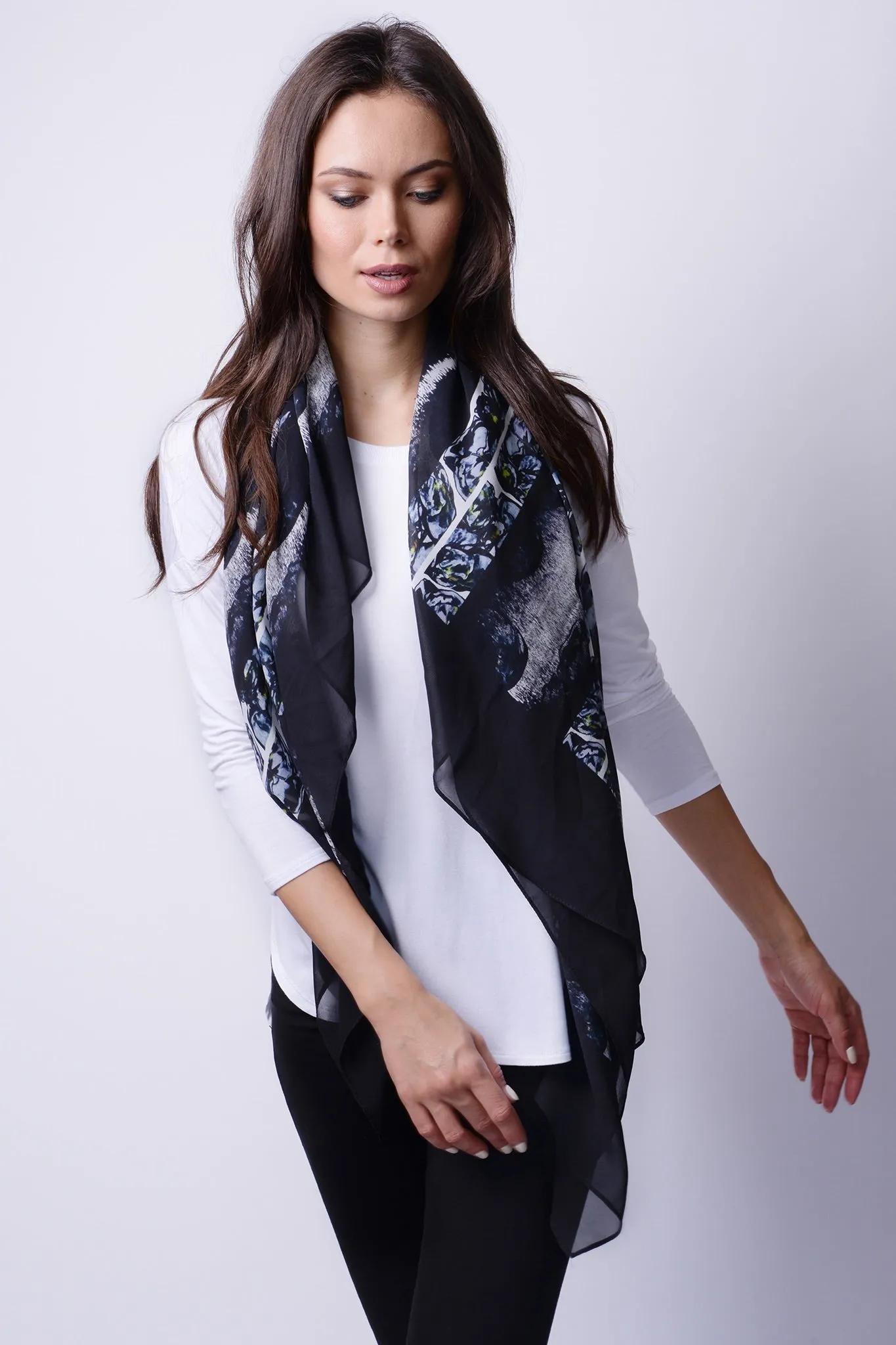 Silk Georgette Night Is My Oyster Scarf