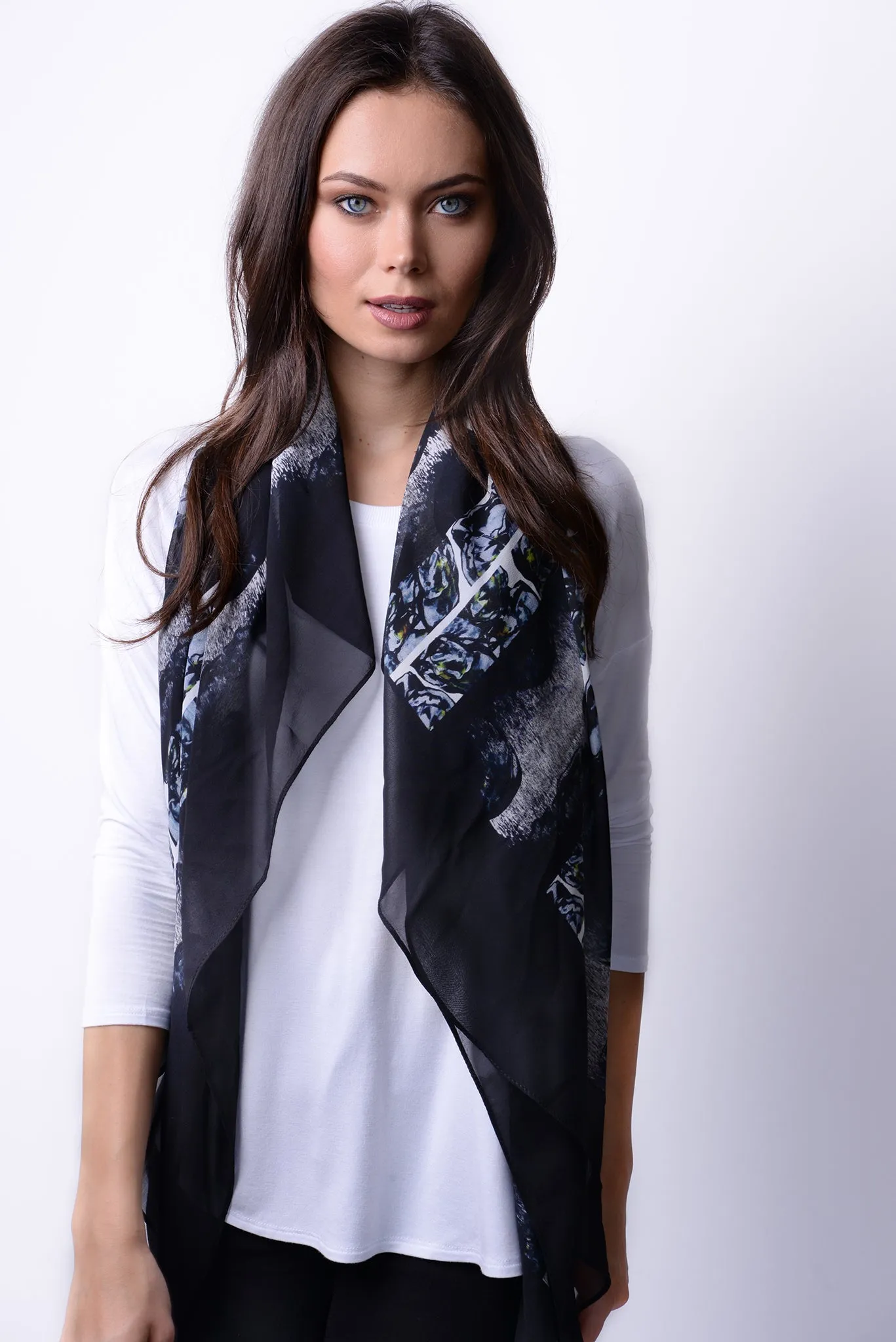 Silk Georgette Night Is My Oyster Scarf