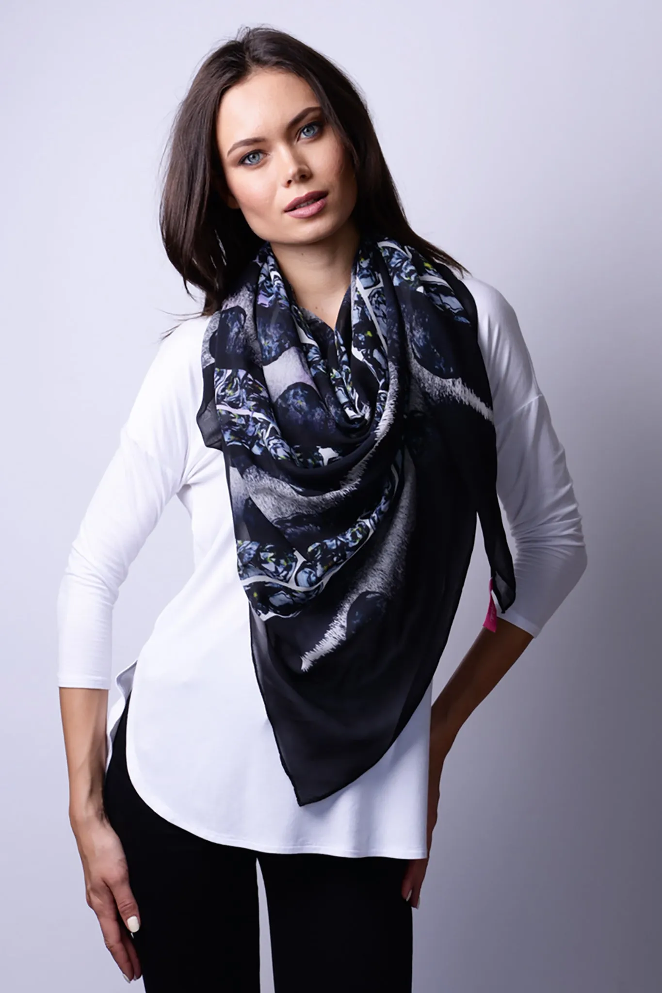 Silk Georgette Night Is My Oyster Scarf