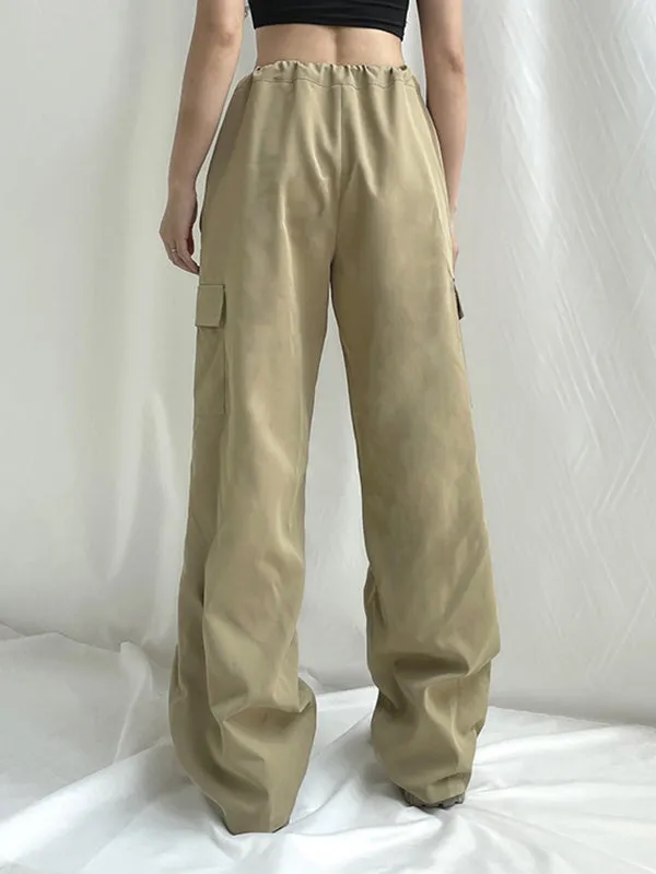 Size Friendly Low Waist Parachute Cargo Pants