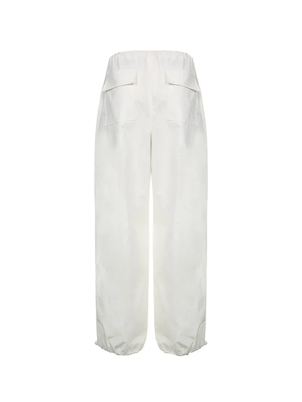 Size Friendly Low Waist Parachute Cargo Pants