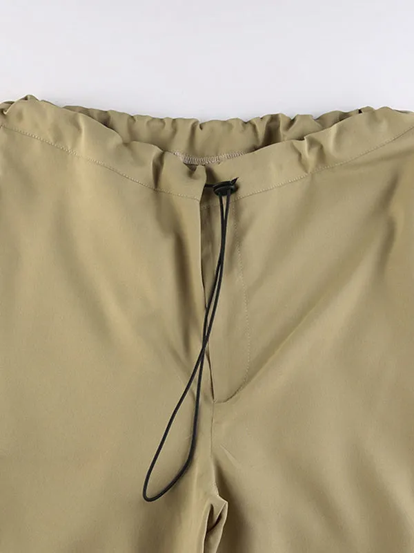 Size Friendly Low Waist Parachute Cargo Pants