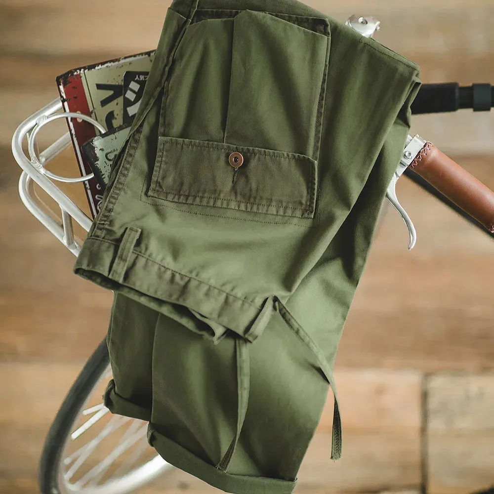 Solid Army Green Cargo Pants