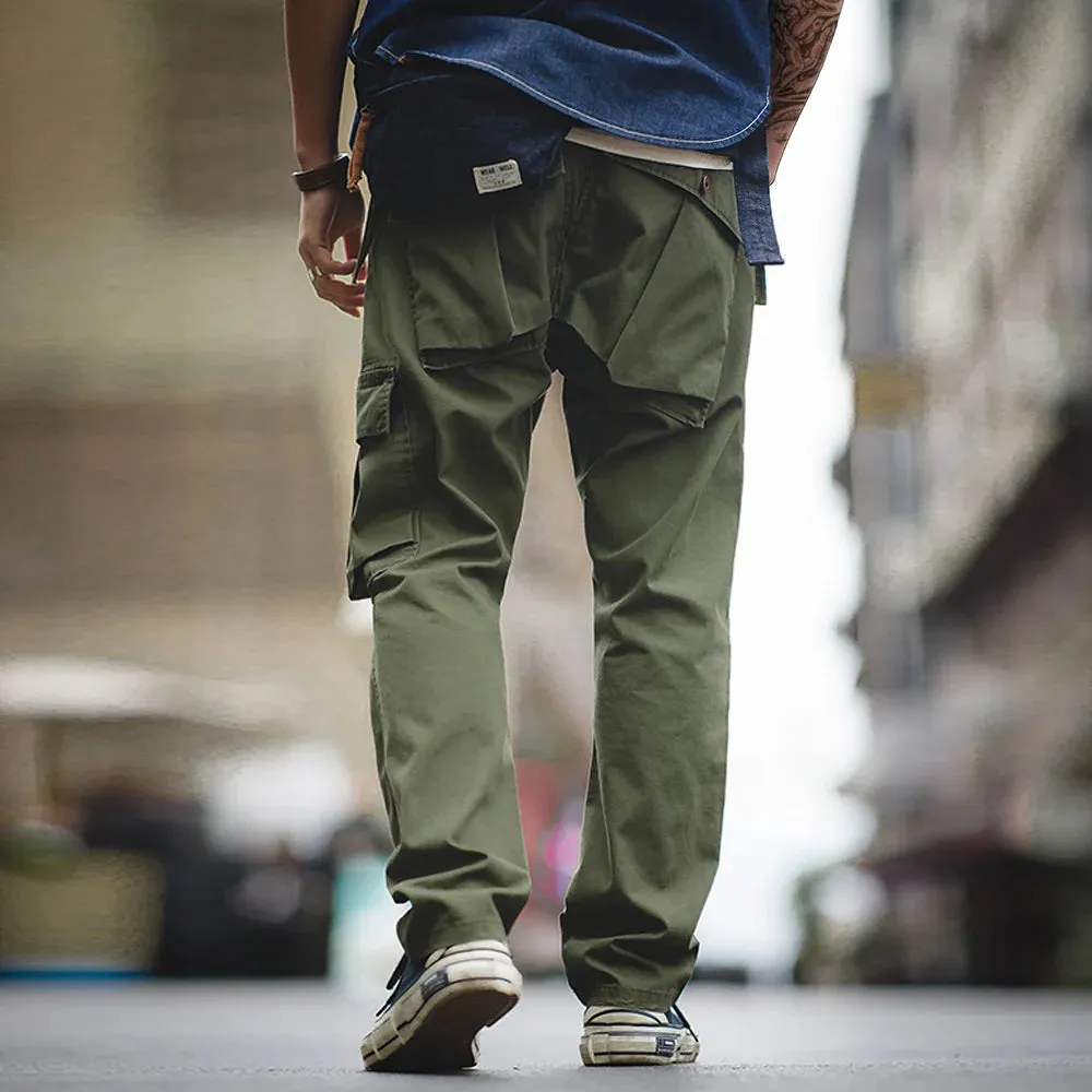 Solid Army Green Cargo Pants