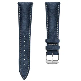 Stanton Conceria Opera Suede Padded Watch Strap - Midnight Blue