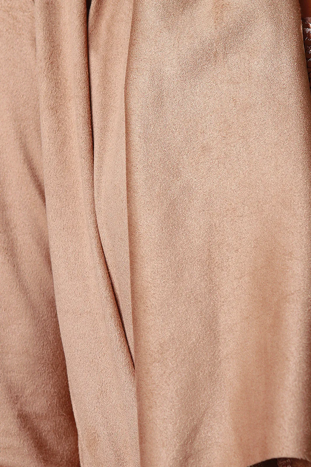 Suede Drape Open Front Longline Cardigan