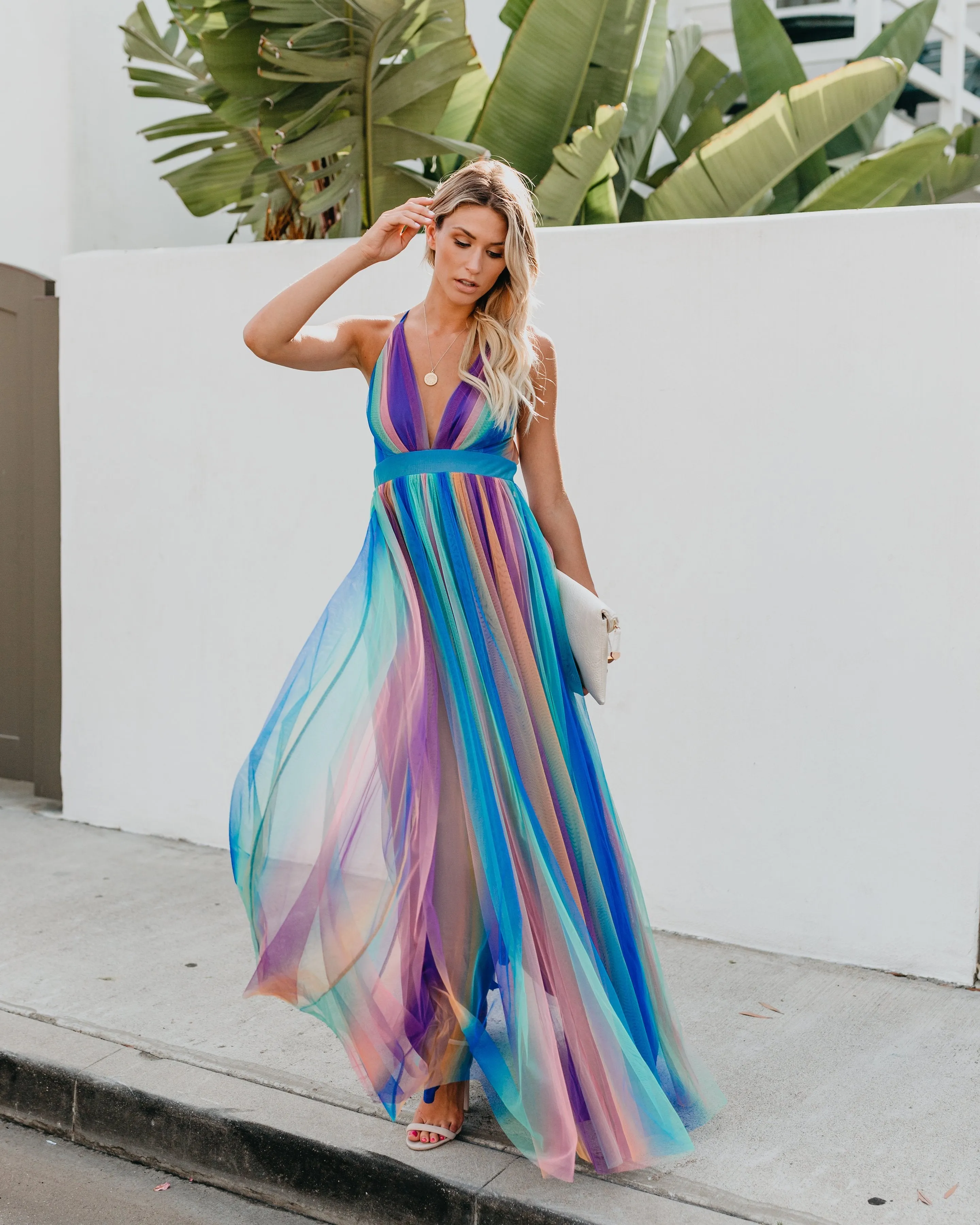 Sugar Plum Striped Maxi Dress